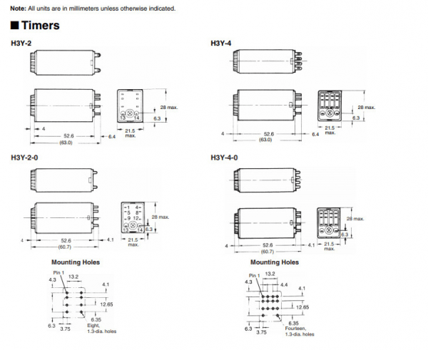 Bộ đặt thời gian Omron H3Y series